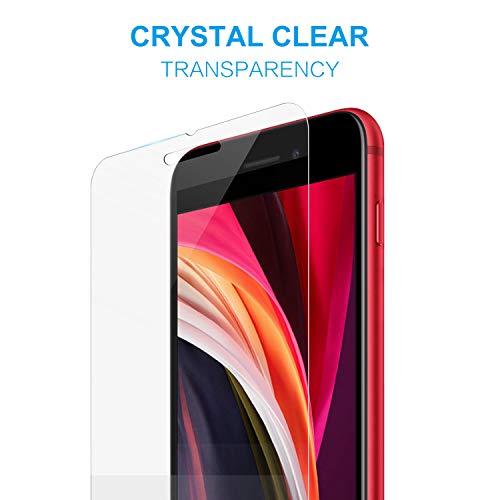 (3 Pack ) Amuoc Tempered Glass Film for Apple iPhone SE 2020 Screen Protector and iPhone 8/7 Screen Protector, with (Easy Installation Tray) Anti Scratch, Bubble Fre