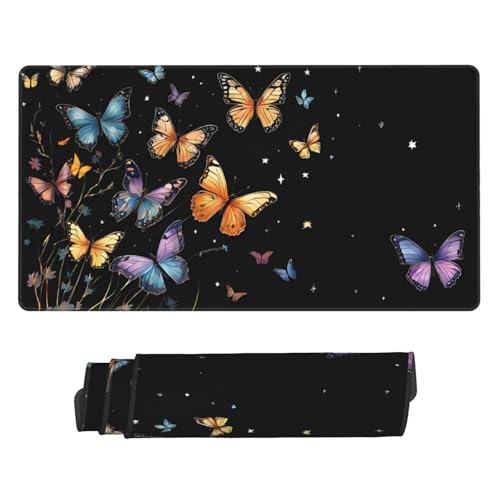 Tapis de souris de jeu extra large 75x40cm papillon pour bureau