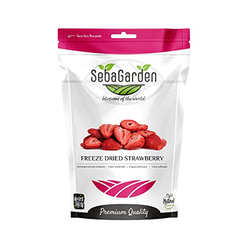Seba Garden Fresas liofilizadas premium, sabrosas fresas europeas sin OMG y veganas (100 g)