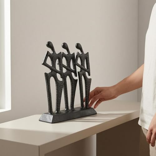 Sculpture abstraite dorée en métal martelé pour une déco chic - 8