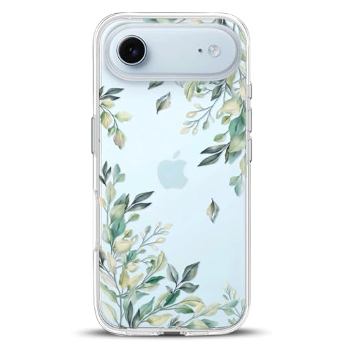 Coque iPhone 17 Air feuilles vertes, idée cadeau femme et fille