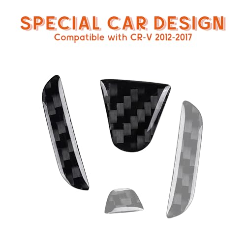 Image of Bilisin Compatible with Rear Tailgate Insert Emblem Logo Carbon Fiber Emblem Badge Decal Cover Trim with Strong Adhesive for Honda CRV 2012-2017 Black