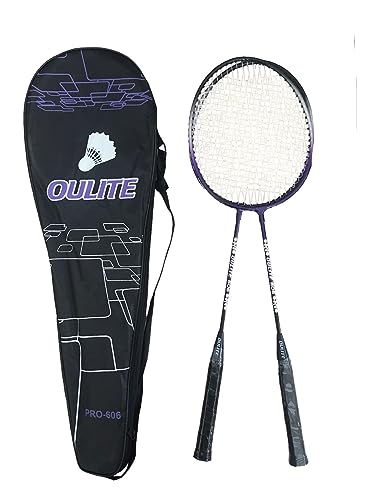 Pro 606 çantalı badminton seti 2 adet badminton raketi 1 adet badminton topu pro set Mor