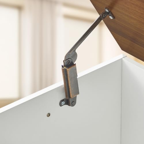 Miniatura 7 de Hoobro Cajas De Almacenamiento De 100 Cm, Armario De Almacenamiento Con Bisagras, Banco De Almacenaje, Caja De Juguetes Con Tapa Elevable, Para Entrada, Sala De Estar, Blanco Y Nogal Ewh141cw01g1
