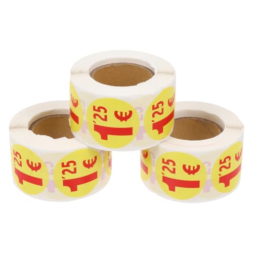 Etiquetas adhesivas redondas amarillas de papel autoadhesivo para precios en supermercados