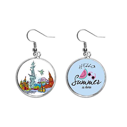 Pendientes de sandía Moscú Landmark accesorio de lóbulo para moda de verano y trajes informales