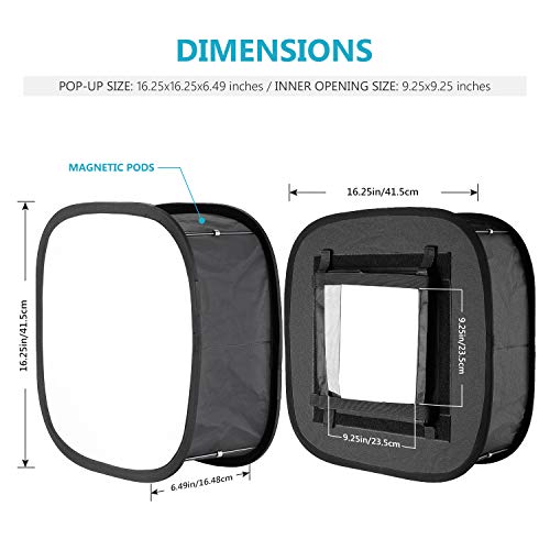 NEEWER LED Lichtpanel Softbox für 480 LED Licht,Außen 16,3 x 6,5 Zoll, Innen 9,1 x 8,7 Zoll, faltbarer Lichtdiffusor mit… – Bild 3