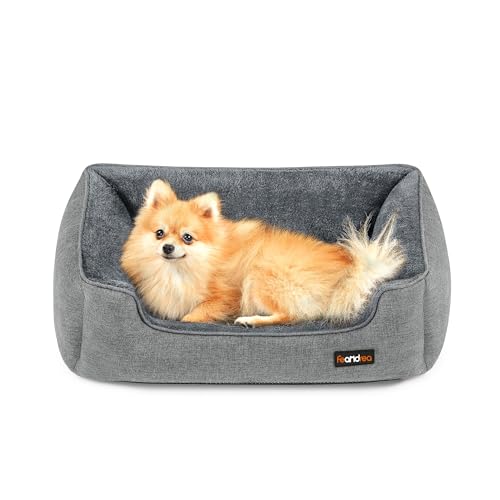 FEANDREA Hundebett, Hundesofa, Bezug abnehmbar, maschinenwaschbar, grau PGW10GG