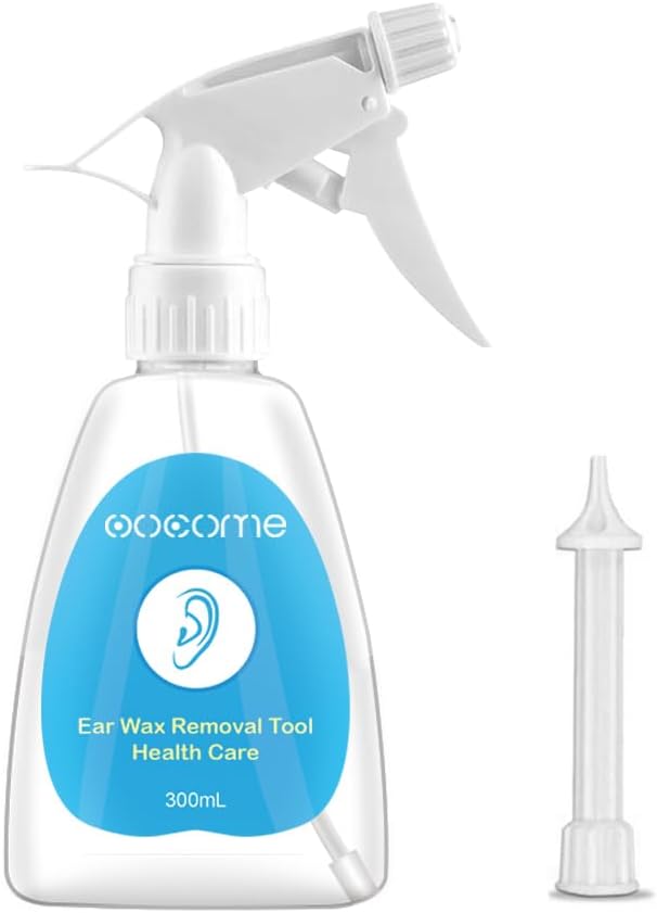 Ear Wax Removal Tool Kit, Ear Cleaner Elephant Ear Washer Bottle Ear Irrigation Kit, Ear Cleaning System for Adults&Kids, Included 5 Disposable Tips (300ML)