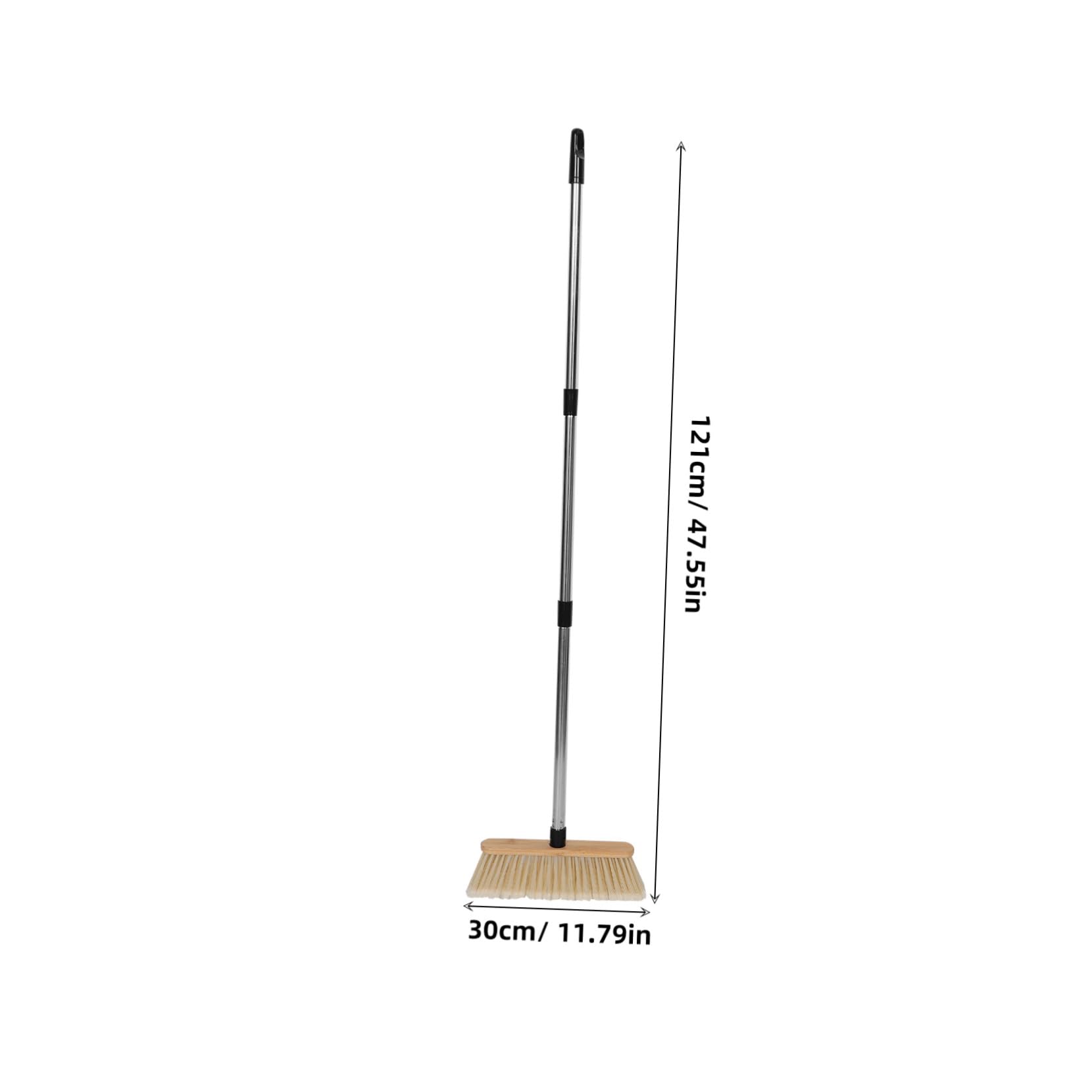 Beaupretty Scopa Giardino in Bamboo e Acciaio Spazzola Dura per Pulizia Garage e Patio Manico Robusto per Esterni Spazzolone Efficiente per Pavimenti Duri e Cortili