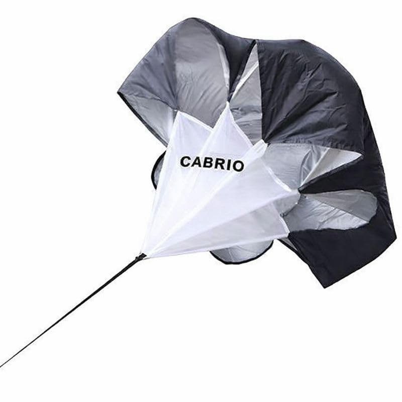 CABRIO Speed Running Chute (56inch) Nylon Black | Strength and Agility Speed Training Resistance Speed Parachute with Carry Bag | Fitness Training Equipment for Football Soccer Tennis (56 Inch(L))