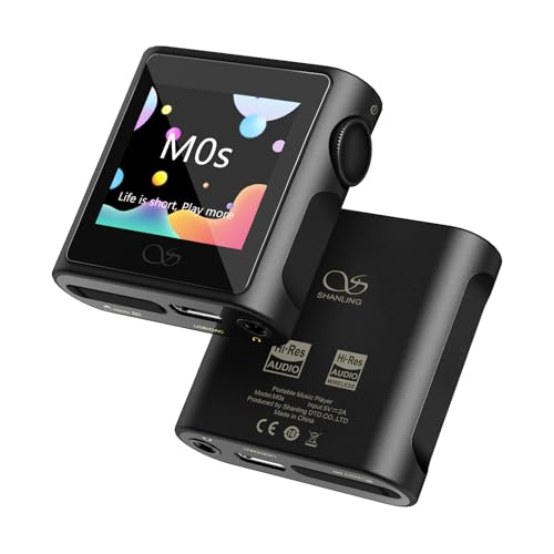 Image of SHANLING M0s Hi-Fi Music Player MP3 Players with Bluetooth Lossless Sound Portable Digital Audio Player DAP 1.54 inch HD Touch Lasts 10 Hrs Bluetooth5.0 3.5mm /Type-C Jack, Black