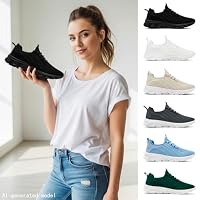 IQYNAM Walking Shoes for Men Women Tennis Running Non Slip Work Shoes Ultralight Slip on Workout Gym Sports Sneakers Black Unisex Size Men 6.5/Women 8 — image 2