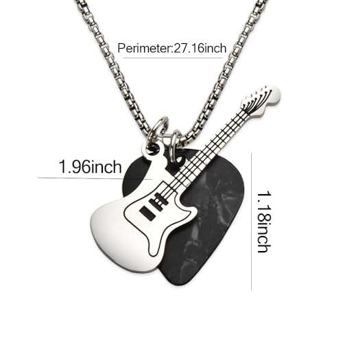 ShiQiao Spl Guitar Pick Necklace for Women Men Music Lovers Birthday Gifts for Guitar Lovers Music Necklace for Women Men Musical Necklaces for Musician Guitarist Appreciation Retirement Gift2