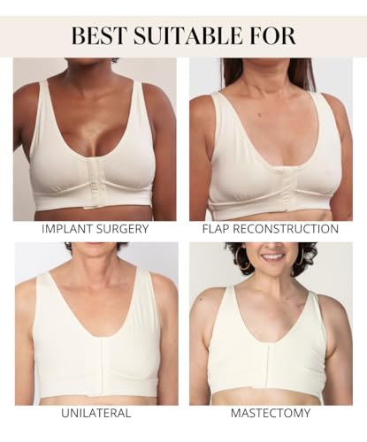 AnaOno Post-Surgical Pocketed Recovery Mastectomy Bra - Soft Compression Bra with Breast Pad Inserts4