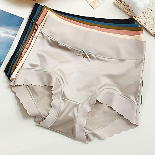 6 Packs Women’s Underwear Mid/High Waisted Panties No Trace Summer Thin Briefs For Women (Black2+Skin2+Pale Grey2,Xl （138-171Lb）) #TOP5