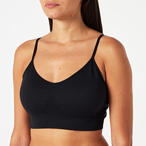 Comfyin Padded Bralette For Women Straps Sleep Bras Seamless Yoga Sport Bras 3 Pack,Black+Beige+White,M #TOP1