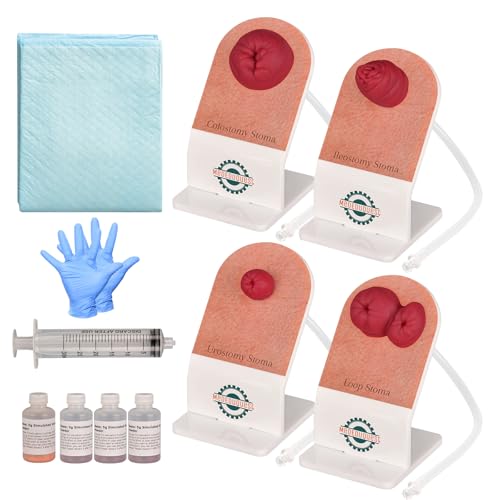 MedEduQuest Ostomy Care Training Kit, Stoma Models for Medical Education, Ostomy Practice Model Kit for Teaching Demonstration