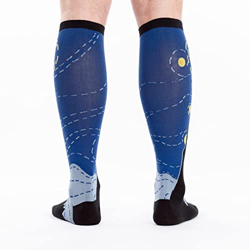 Sock It To Me, Starry Night, Unisex Knee High Wide Calf STRETCH IT Socks - Fits up to Women's Size 12 and Men's Size 13