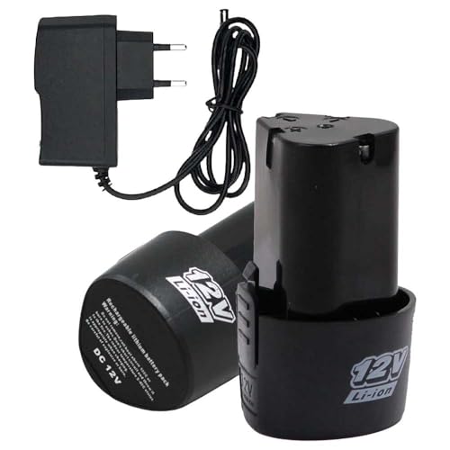Image of Replacement Battery for 12V Drill /Screwdriver Machine with 12V Charger Adapter (1Pcs Battery, 1Pcs Charger)
