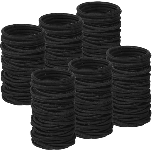 Canlierr 1000 Pcs Elastics Hair Ties Bulk Ponytail Holders Hair Bands Small Elastic Band Accessories for Women Men Straight Thick Curly(Black 2 mm)