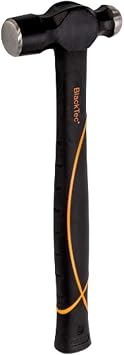 Picard BlackTec Engineers Hammer 900g English Ball Peen Pattern, Black Powder Coated Alloy Steel Head, Low Vibration Fibreglass Handle, Rubber Grip 0032500-0900