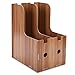 Porte-Revues en Bois Organiseur de Bureau Étagère à Livres Support Magazine Papier Document Livres Fichiers Journaux Stockage Boîte de Rangement 2 Compartiments Module de Classement