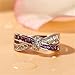 Jeulia Crossover Sterling Silver Women's Band Fashion Anniversary Promise Engagement Ring for Women With Gift Jewelry Box (9.5) (Purple & White, 5.5)