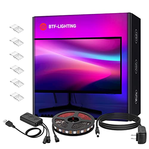 Image of BTF-LIGHTING Immersion PC Monitor LED Backlights WS2812B IC RGB IC for Max 42 inch Synchronize The Colors of The Three Sides Easy to Install Easy to Install DIY Ambient PC Dream Screen Only Windows