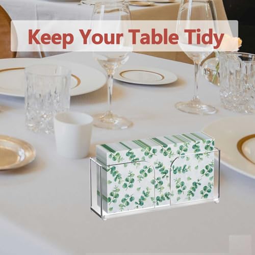 hiwafifi Napkin Holder, Guest Towel Holder for Bathroom with Non-Slip Pads, Acrylic Clear Napkin Holder Stand for Kitchen Dining Counter Table, Disposable Hand Towel Dispenser, Hotel Bathroom Decor