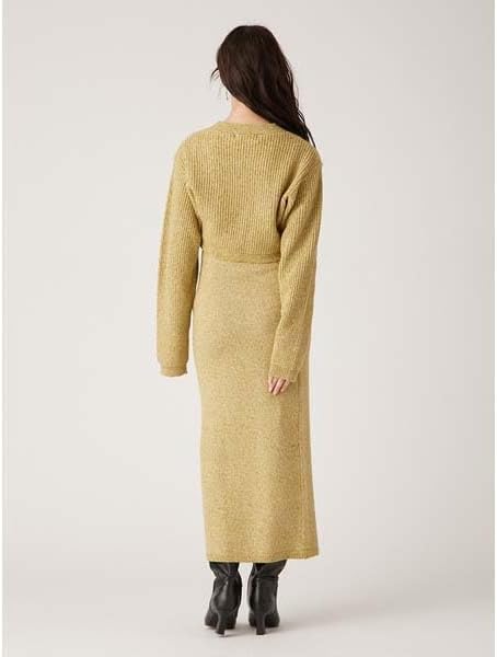 Amazon.co.jp: [リリーブラウン] ミックスニットカーデセットワンピ—ス