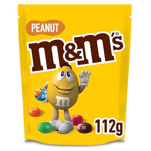 M&M'S Chocolate Bag,Peanut & Milk Chocolate, 112g Sharing Bag, Ideal for Party Bag Fillers, Snacks & Chocolate Hamper