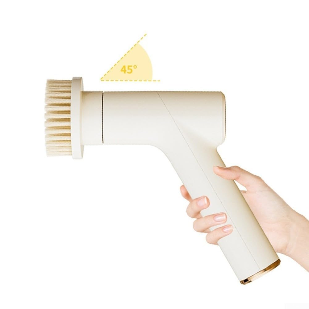 Cepillo de limpieza eléctrico giratorio 7 en 1 inalámbrico con mango extensible para baño, lechada, ducha, pared, suelo, cocina, bañera, impermeable, para herramientas eléctricas, acero inoxidable