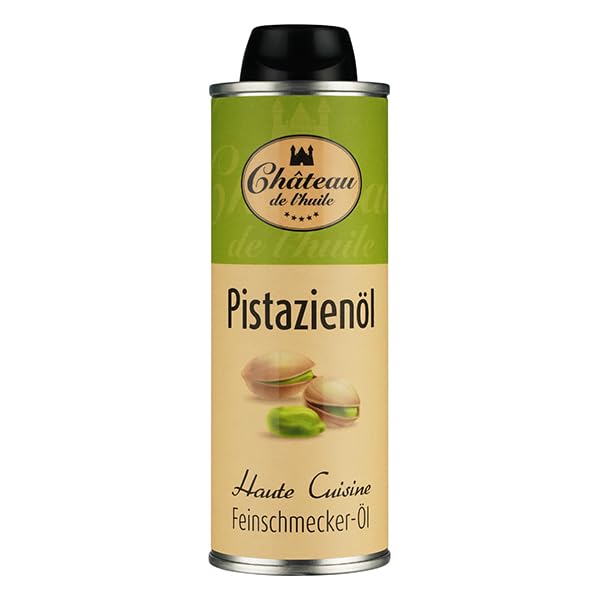Château de l'huile Geröstetes Pistazienöl – 1er Pack, 250ml - Kaltgepresst – In UV-lichtgeschützter Dose für optimale Frische - Reich an Vitaminen & Antioxidantien, Intensives Aroma