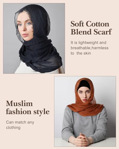 ramede 24 Pcs Women Hijab Scarfs Soft Scarf Shawl Lightweight Long Wraps for Whole Season, 24 Colors4