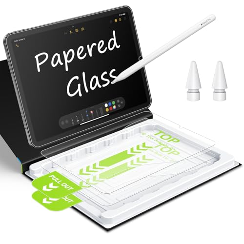 Esanik Feel Like Paper para iPad Mini 7/Mini 6 de 8,3 pulgadas (A17 Pro 2024/2021) con punta de lápiz, protector de pantalla de papel protector de pantalla de vidrio protector de pantalla mate (2 + 2