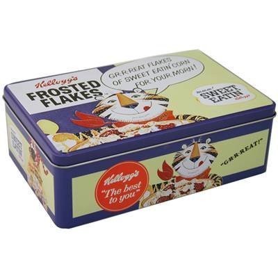 Kelloggs Cereal Frosted Flakes Rectangular Cake/Cookie Tin - Blue