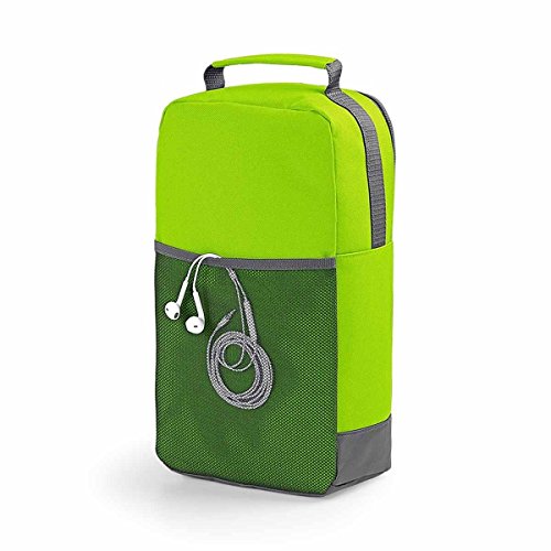 BagBase Sport Shoe & Accessory Bag - 2 Gallon (8 Liter) Capacity, Lime Green, Durable Polyester With Mesh Pocket - View #7