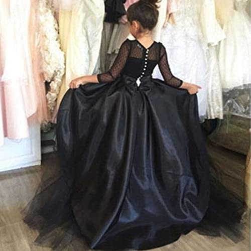 Black High Low Flower Girl Dress for Wedding Pageant Dresses for Toddler Girls GZY2603