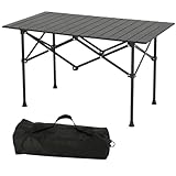 FARYODI Campingtisch Faltbar Klapptisch, Aufrollbare Tischplatte 95x56x50cm, Camping Falttisch Tragbar Kohlenstoffstahl mit Tasche für Picknick Kochen Garten Wandern Reisen