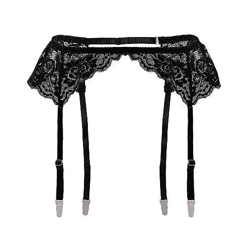 Lidogirl Women's Sultry Nights Garter Belt with Stockings Sheers Black