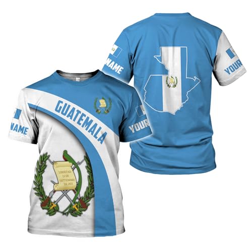 Personalized Guatemala Flag 3D T-shirt, Custom Guatemala 3D Shirt Guatemala Flag Shirts Guatemalan Pride Camisa for Men Women