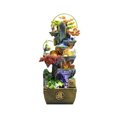 Modern Large Feng Shui Floor to Ceiling Circular Water Landscape Decoration Balcony Decoration, Office Entrance Floor-standing Fountains