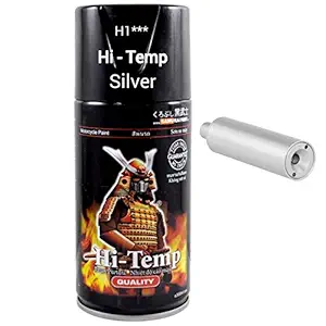 Samurai Kurobushi Spray Paint H1  - Hi Temp Silver Heat Resistant for Silencer (D-I-Y)- 300ml, Matt Finish