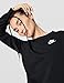 Nike Women's Sportswear Club Fleece Crew-Neck Sweatshirt, Black/White, Medium