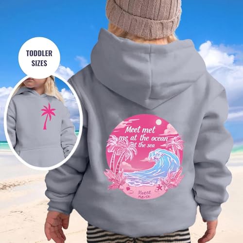 Cropped Hoodie Kids Cute Fleece Lightweight Off Shoulder Sweatshirt For Girls 10-12 With Pocket Long Sleeve Floral Print Fall Zip Hoodie Boys Gray 9-10 Years First Day Of School Outfits2