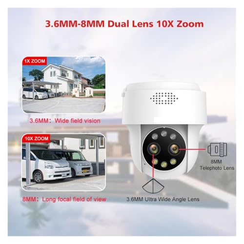 Cámara de vigilancia WiFi para exterior con visión nocturna a todo color y 128G 5