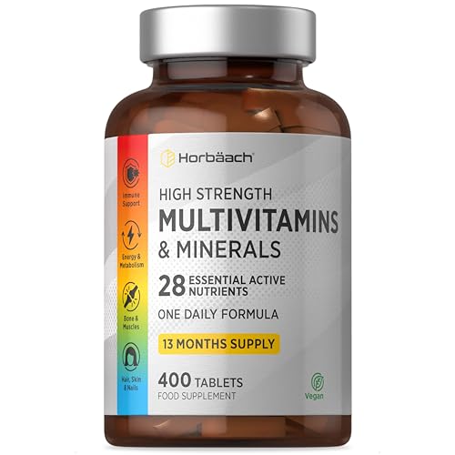 Multivitamin Tablets for Men and Women | 400 Count (13 Months Supply) | with 28 Essential Nutrients Including Vitamin D, B12, Zinc and Iron | A-Z Vitamins & Minerals | by Horbaach