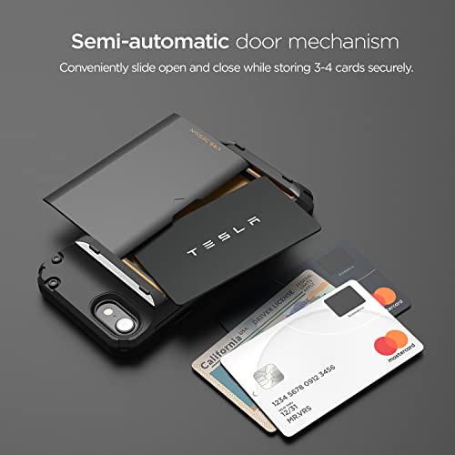 Vrs Design Damda Glide Pro For Iphone Se 3(2022) / Se 2(2020)/ 8 / 7 Case 4.7 Inch, With [4 Cards] [Semi Auto] Premium Sturdy Credit Card Slot Wallet #TOP1