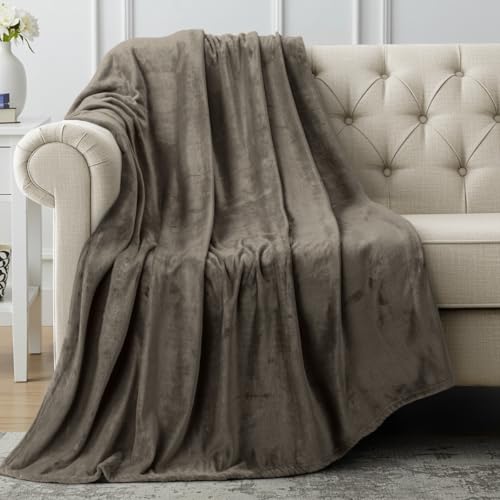 Image of Utopia Bedding Fleece Blanket Throw Size Brown 300GSM Luxury Anti-Static Fuzzy Soft Microfiber Blanket for Couch, Sofa and Bed (50x60 Inch)